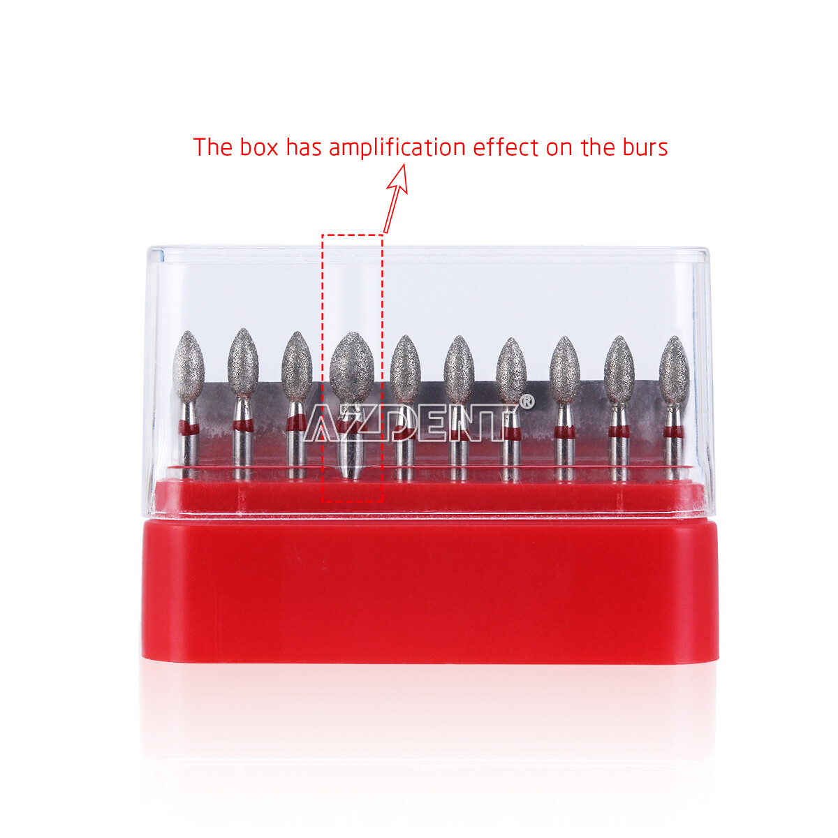 10pcs/kit Dental FG Diamond Burs Football #368-023F Fine Red AZDENT