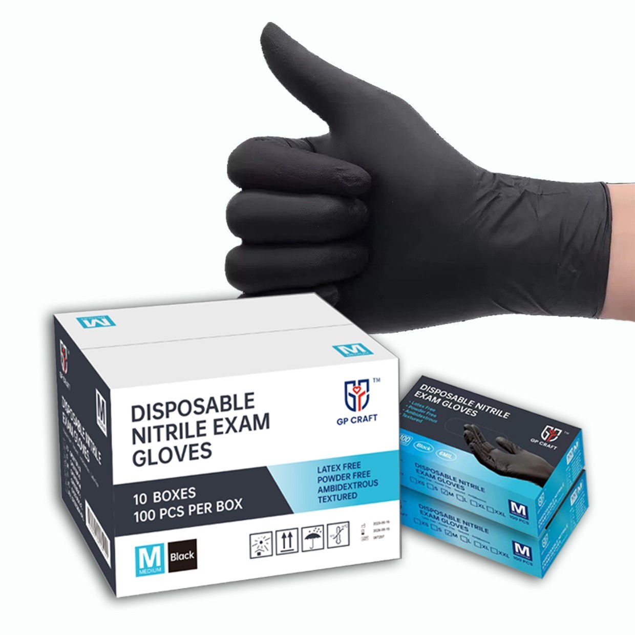 6Mil Black Nitrile Gloves Heavy Duty Mechanic Auto Detail Powder Free 100 Pack