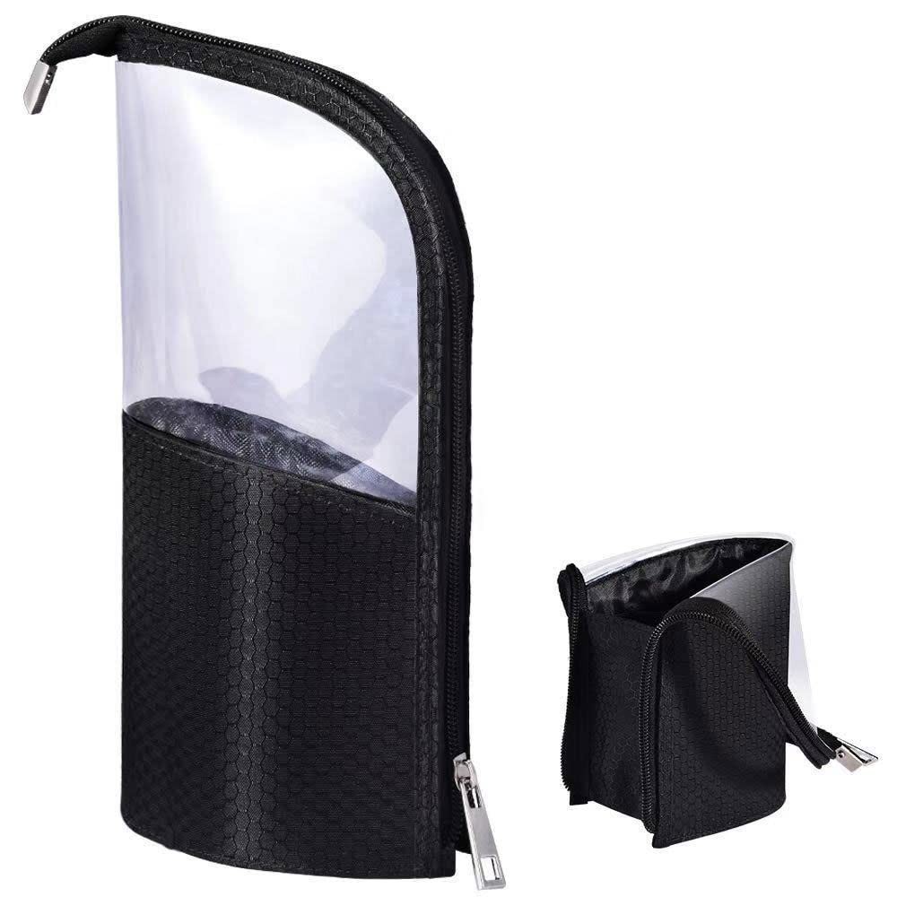 ANEMEL Black Travel Makeup Brush Holder, Organizer Bag Cosmetic Zipper Pouch …