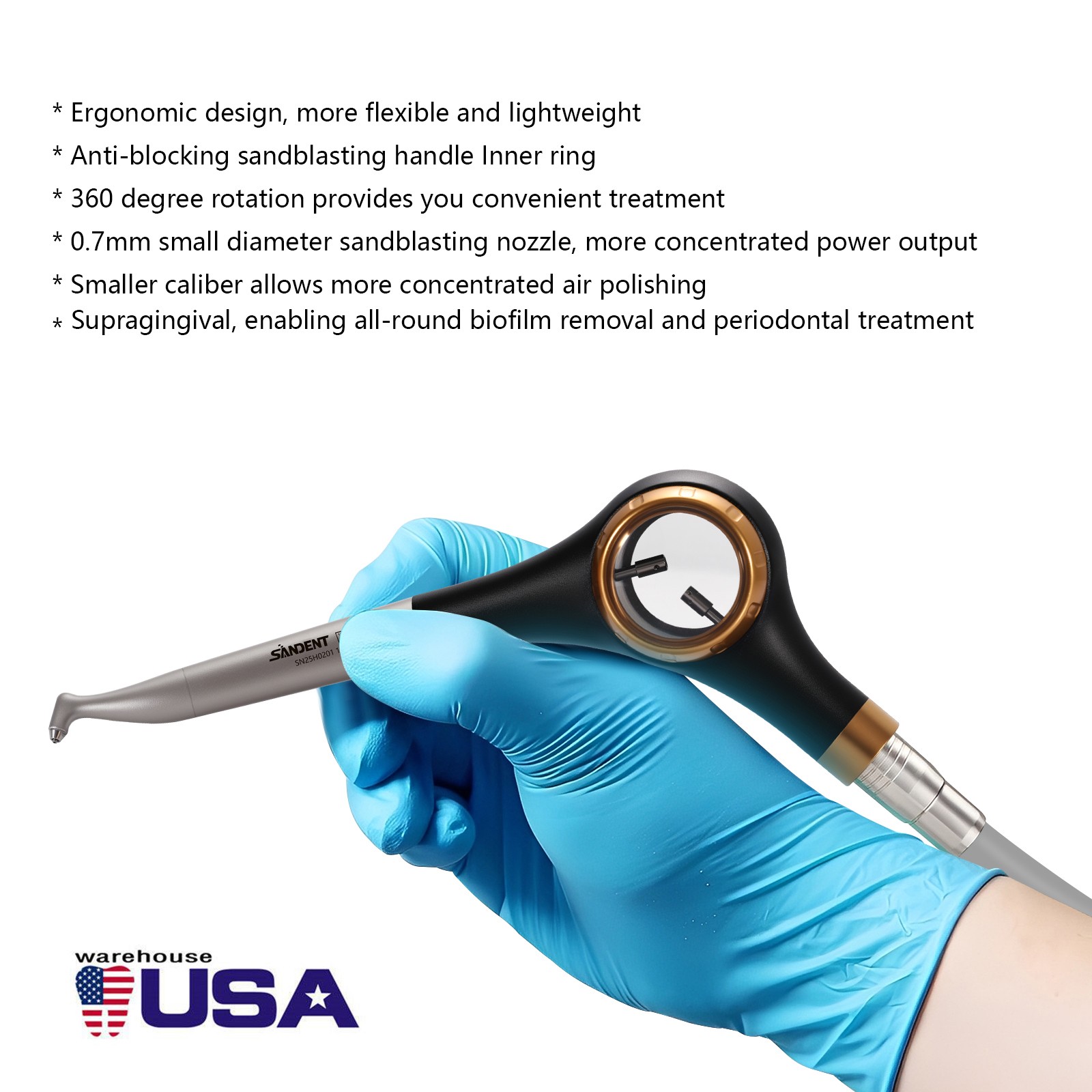 NSK Style Dental Low Slow Speed Contra Angle Handpiece Latch E-type YBB-Gold
