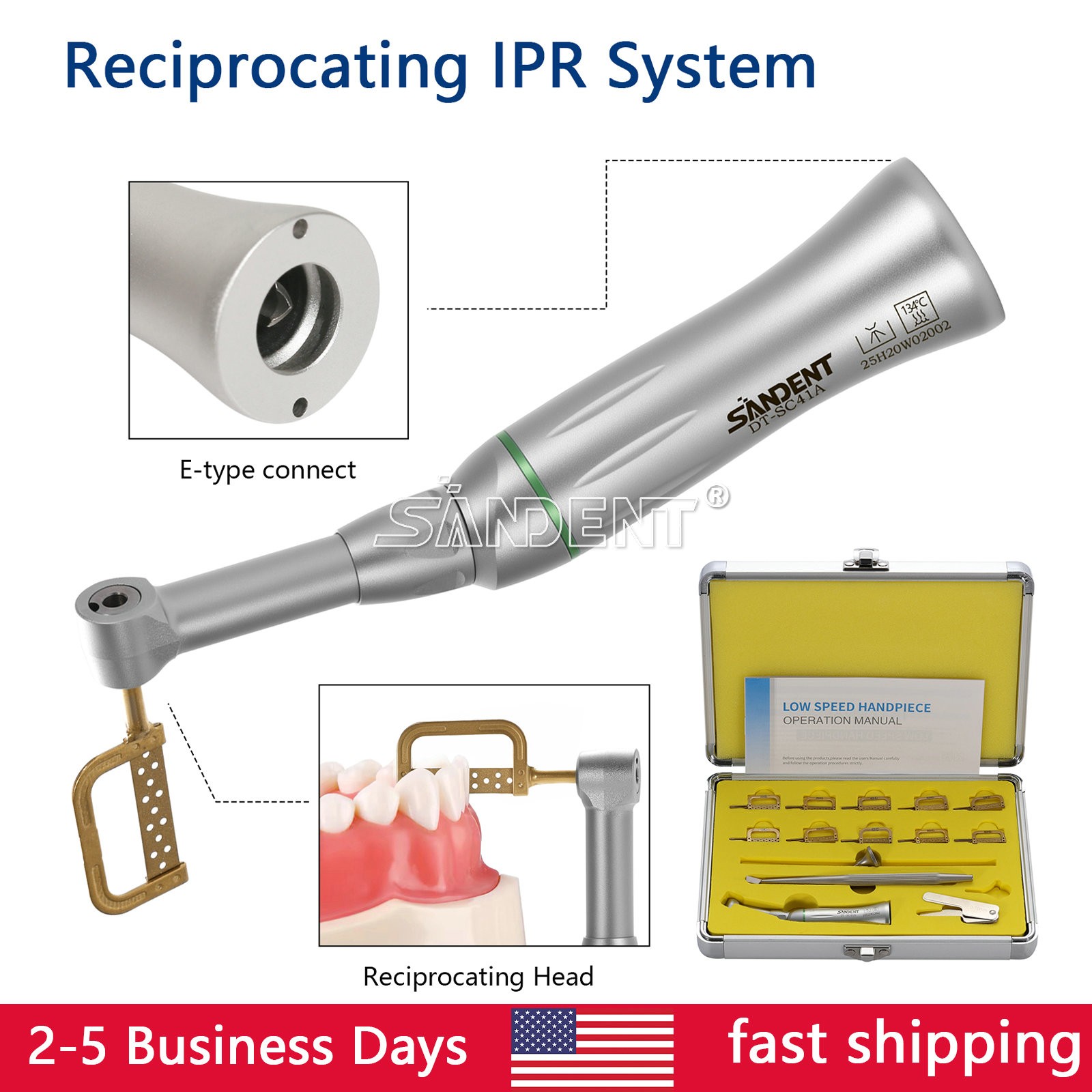 1-10Pcs Dental Ortho 4:1 Contra Angle Handpiece Interproximal Strip IPR Kit