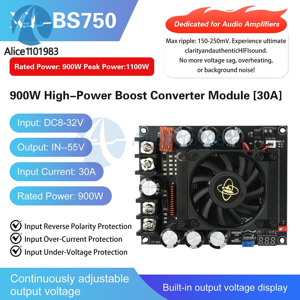 900W 1500W 3000W Adjustable Boost Module Audio Amplifier Dedicated Power Supply