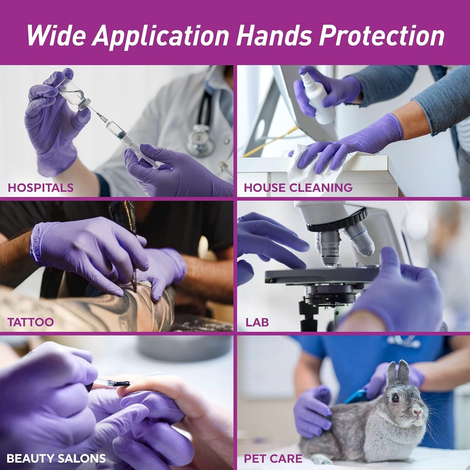 Ambidextrous Powder-Free Nitrile Gloves – Iris Blue, Comfortable Fit, 100 Pack