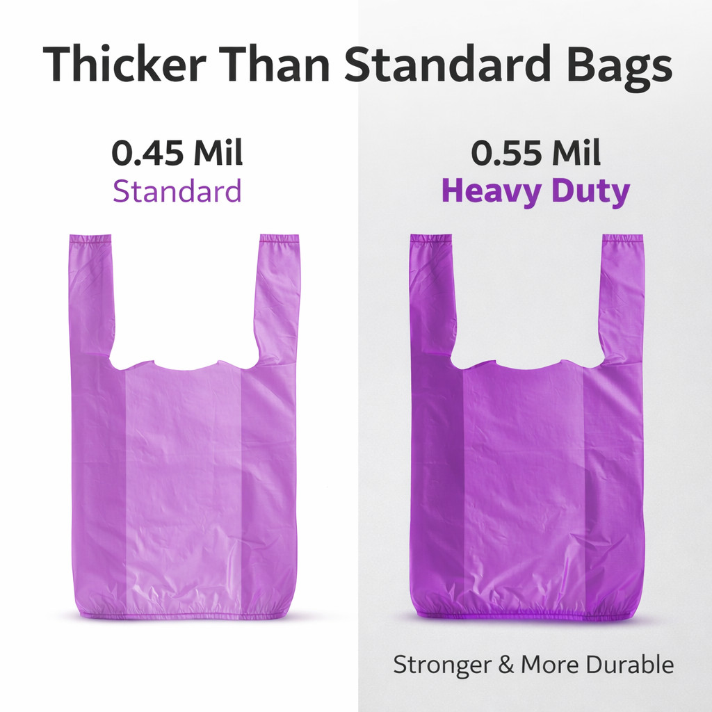 Bags 1/10 Small 8 x 4 x 16 Burgundy T-Shirt Plastic Grocery Shopping Bags