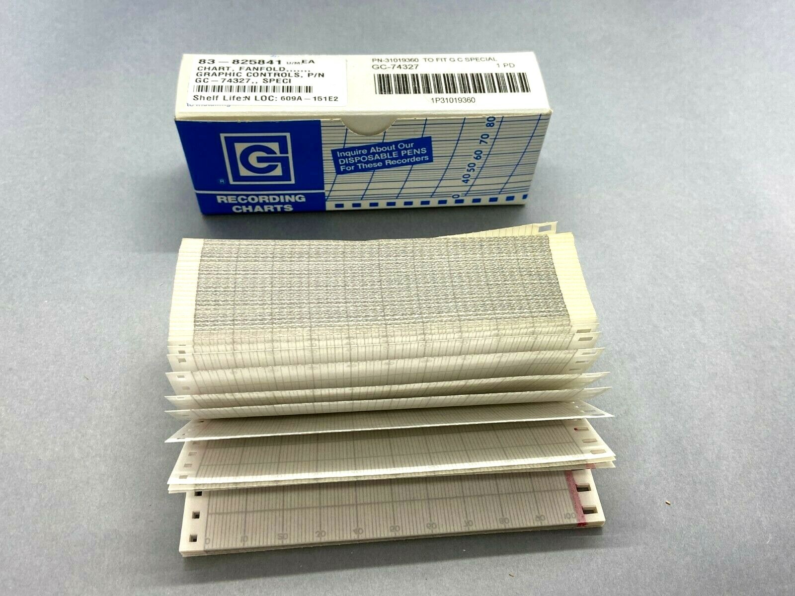 Graphic Controls GC-74327 Fanfold Strip Chart Paper 0-100, 530-630 Range