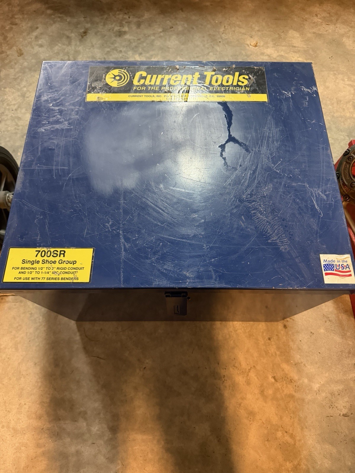 Current Tools 77SR Elect Conduit Bender 1/2”-2” w/ 700SR Rigid Shoe Group & Box
