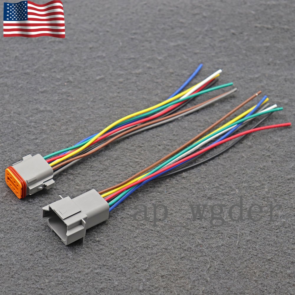 For 16 AWG Assembled Deutsch DT 8 Pin waterproof connector 6″ wire kit