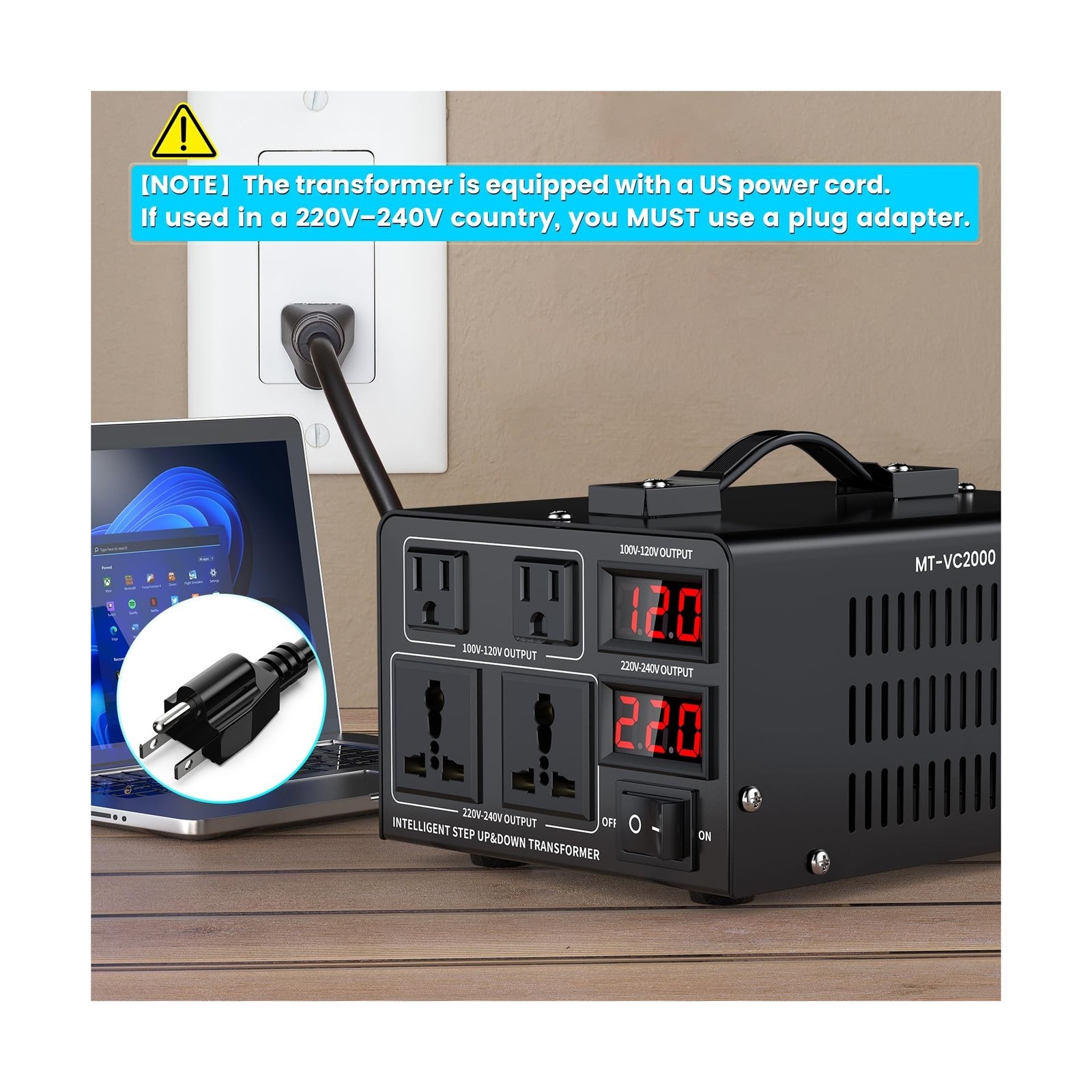 2000W Voltage Converter Transformer(110V to 220V or 220V to 110V) Step Up/Dow…