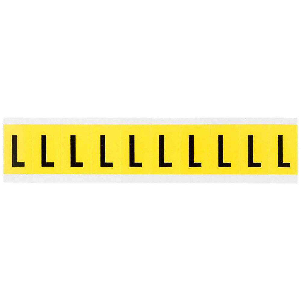BRADY 3430-L Letter Label,L,1-1/2in.Hx7/8in.W 32MF85