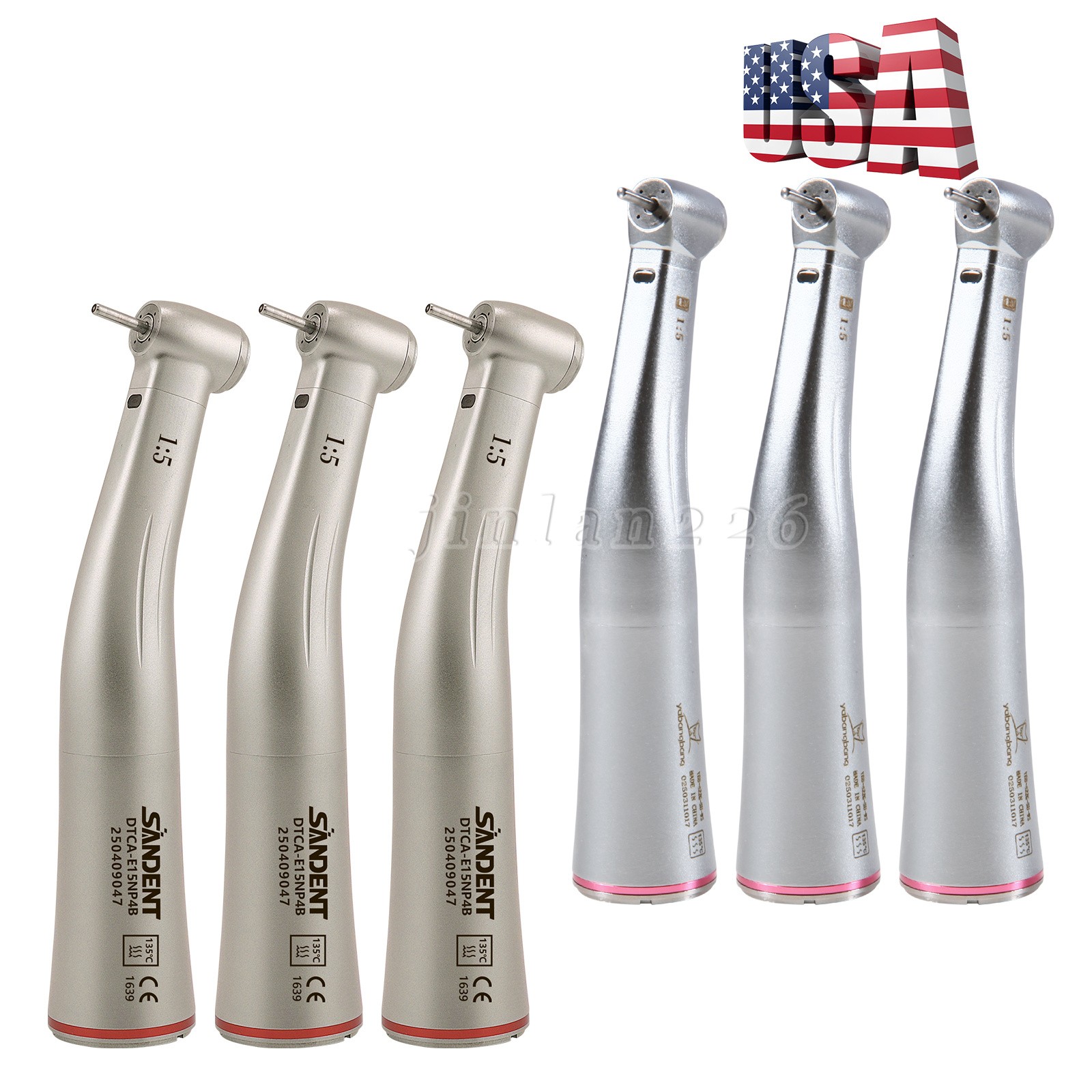 Dental 1:5 Increasing LED Fiber Optic Contra Angle Handpiece for NSK Ti-Max X95L