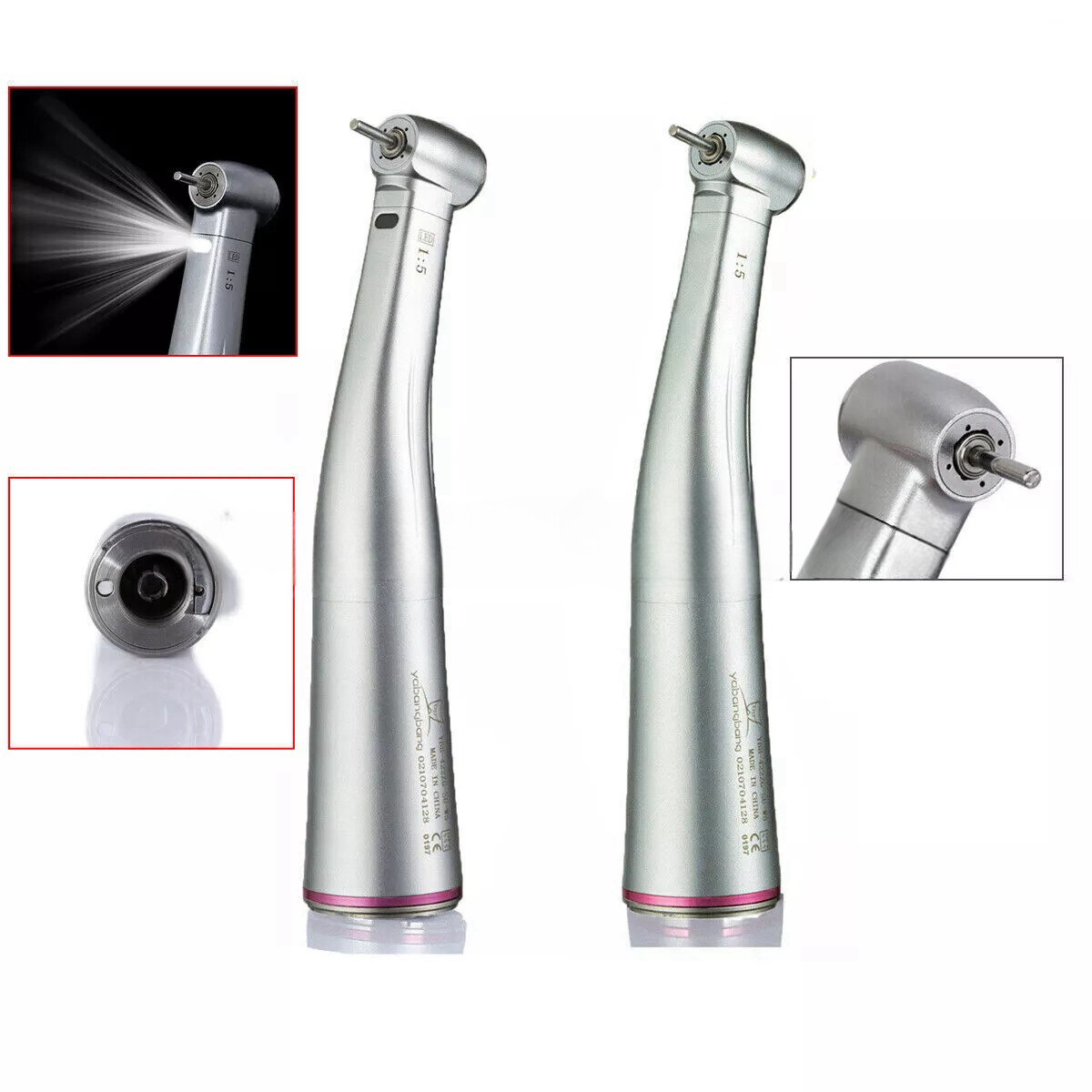 Dental 1:5 Increasing Handpiece Contra Angle LED /No LED fit NSK Electric Motor