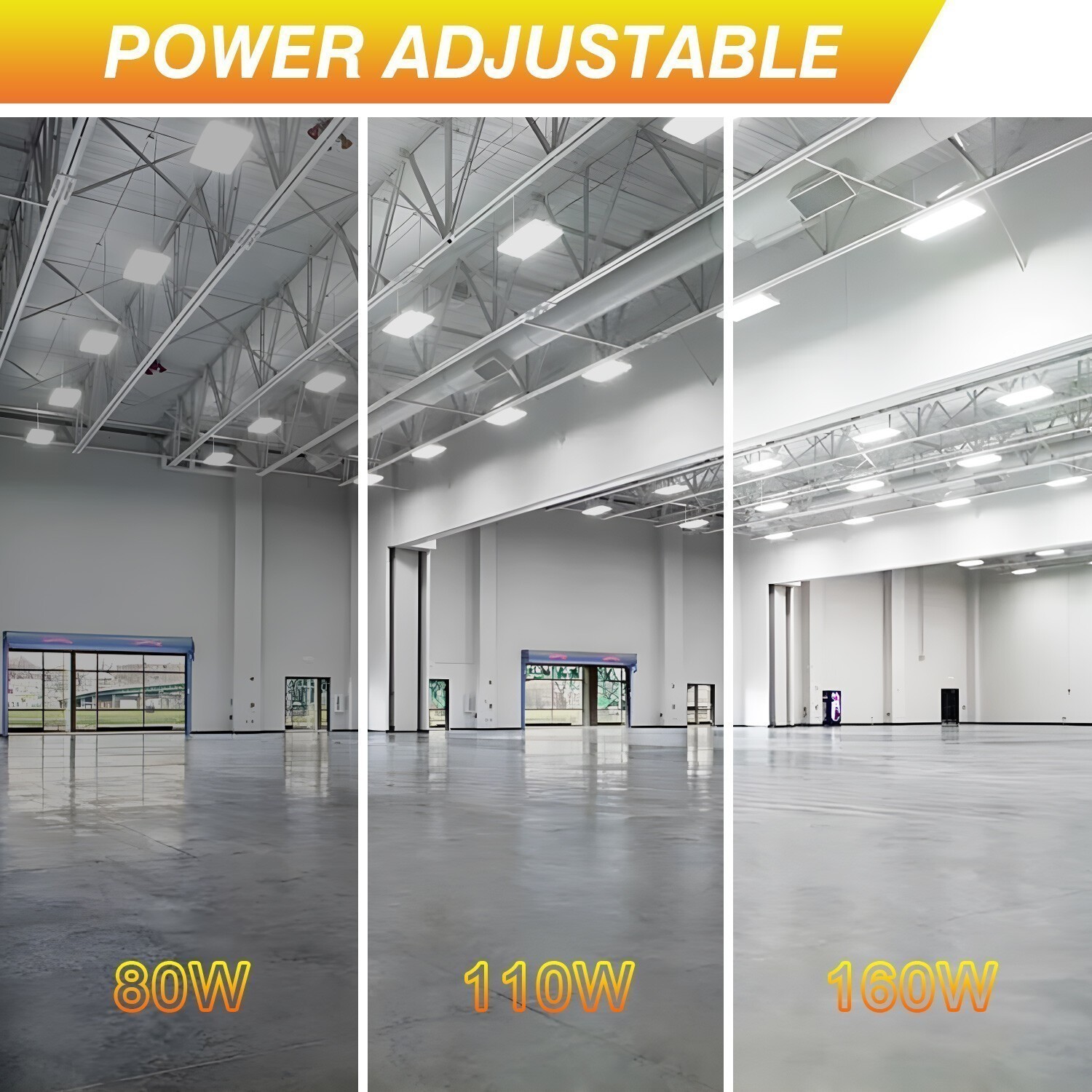 160W/110W/80W LED Linear High Bay Shop Light Garage Warehouse 3500K/4000K/5000K