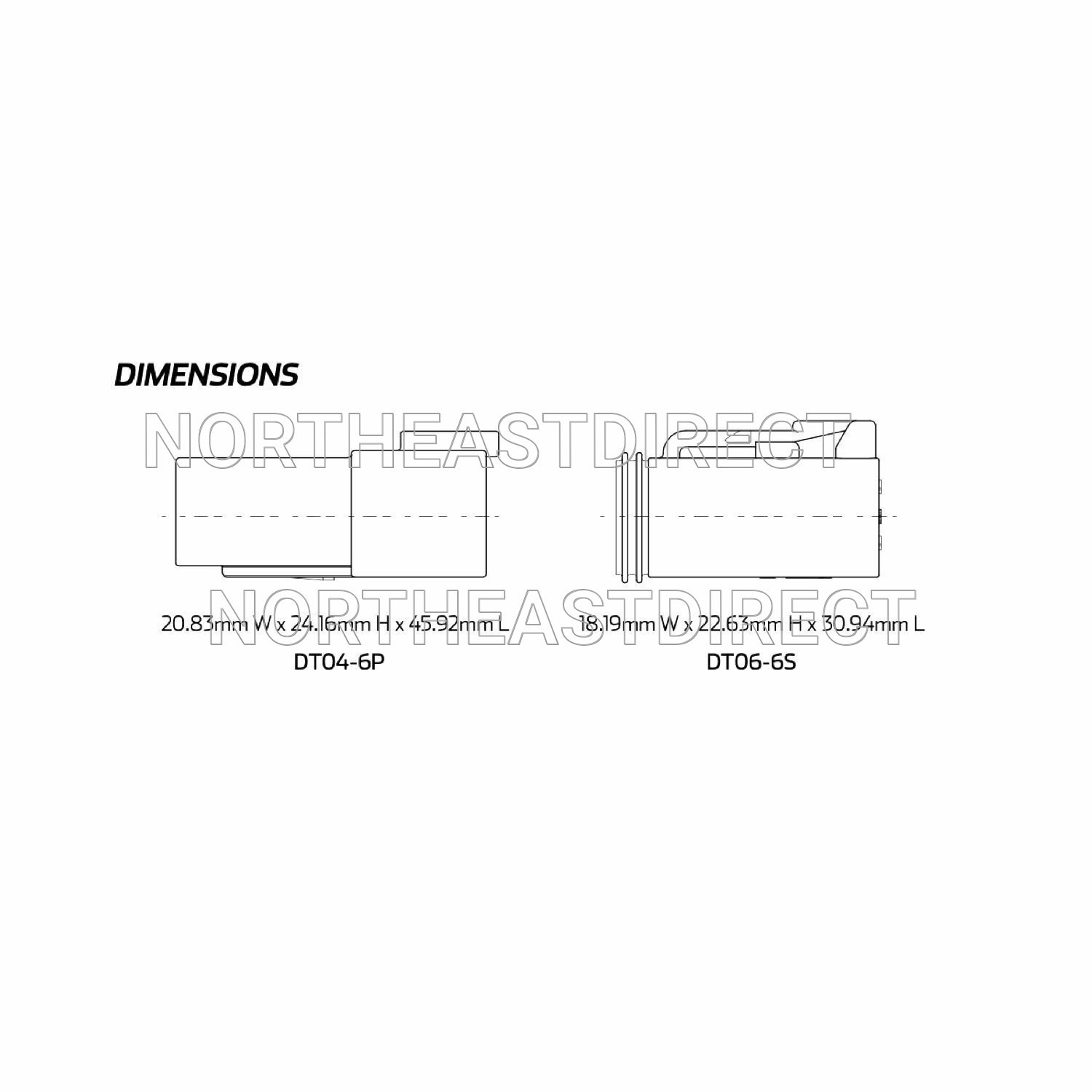 6 Pin Deutsch DT DT04-6P DT06-6S waterproof connector Solid Contacts kit