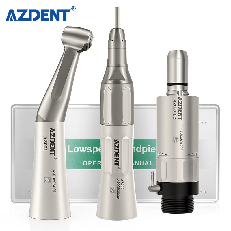 Joydental Dental Low Slow Speed Handpiece Contra Angle Straight Air Motor 2 Hole