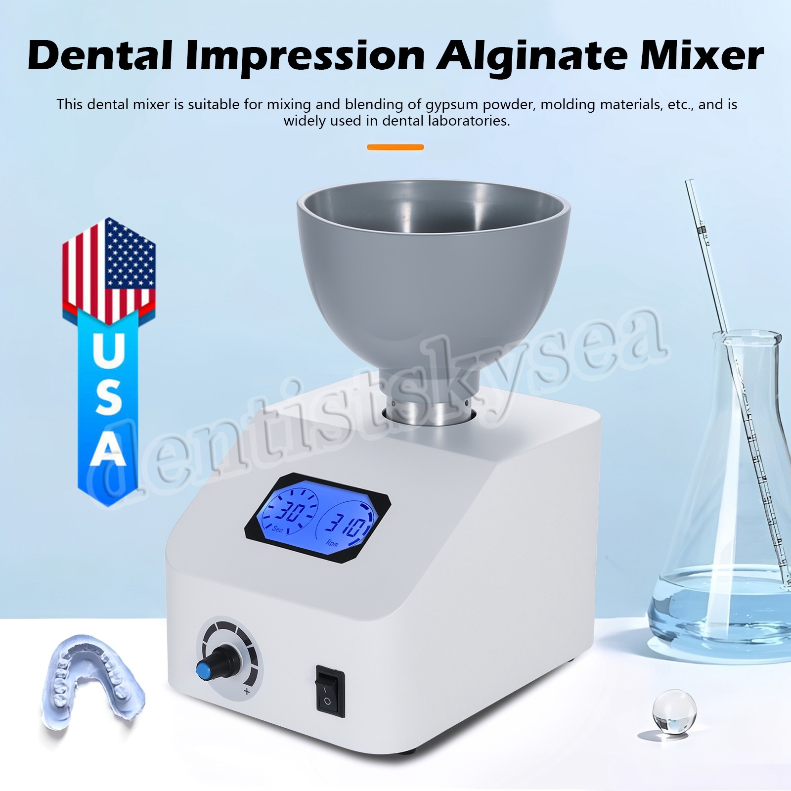 ALGINATE DENTAL MIXER LAB IMPRESSION MATERIAL 110V or 220V