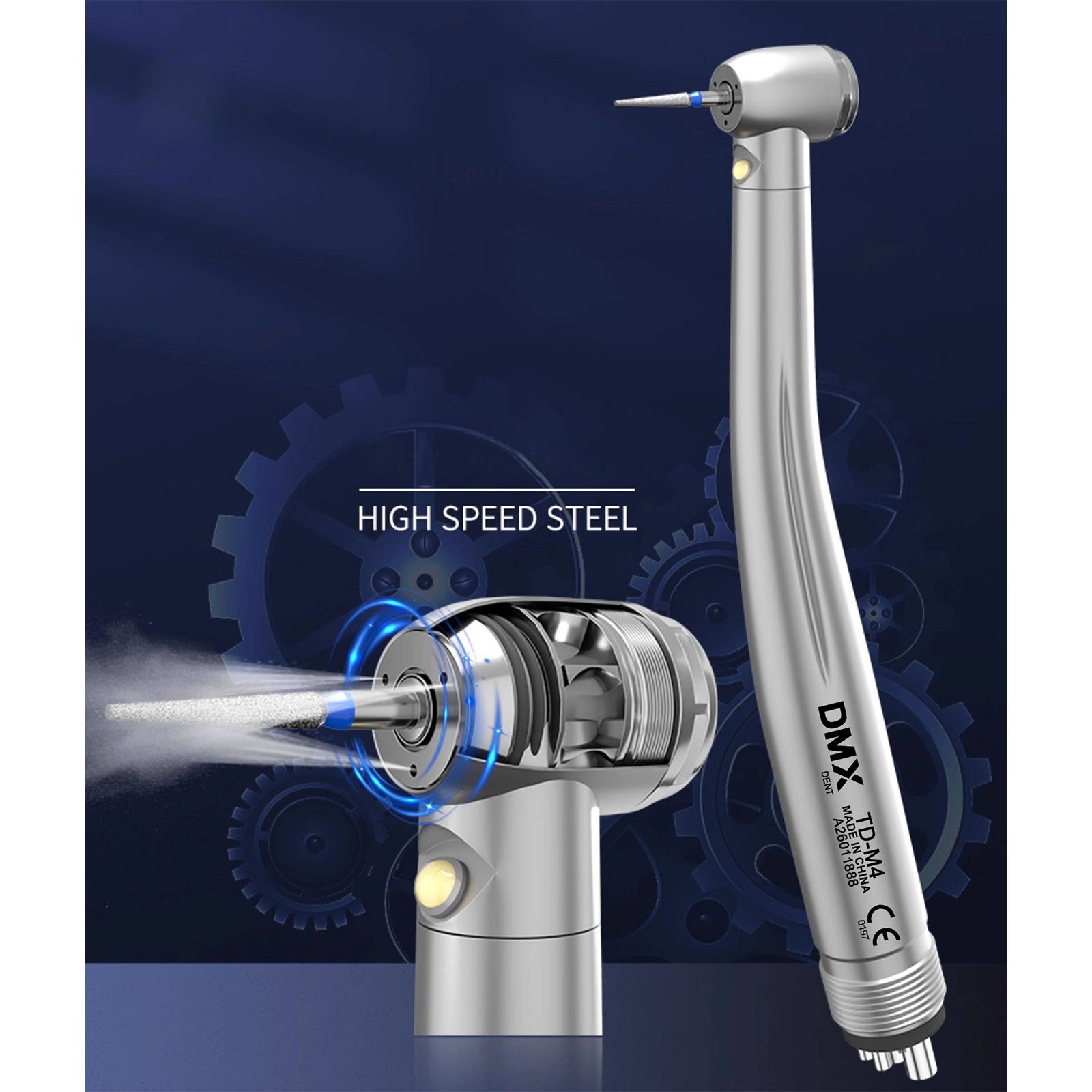 NSK Style Dental High Speed Handpiece Fiber Optic Turbine LED E-generator 4Hole