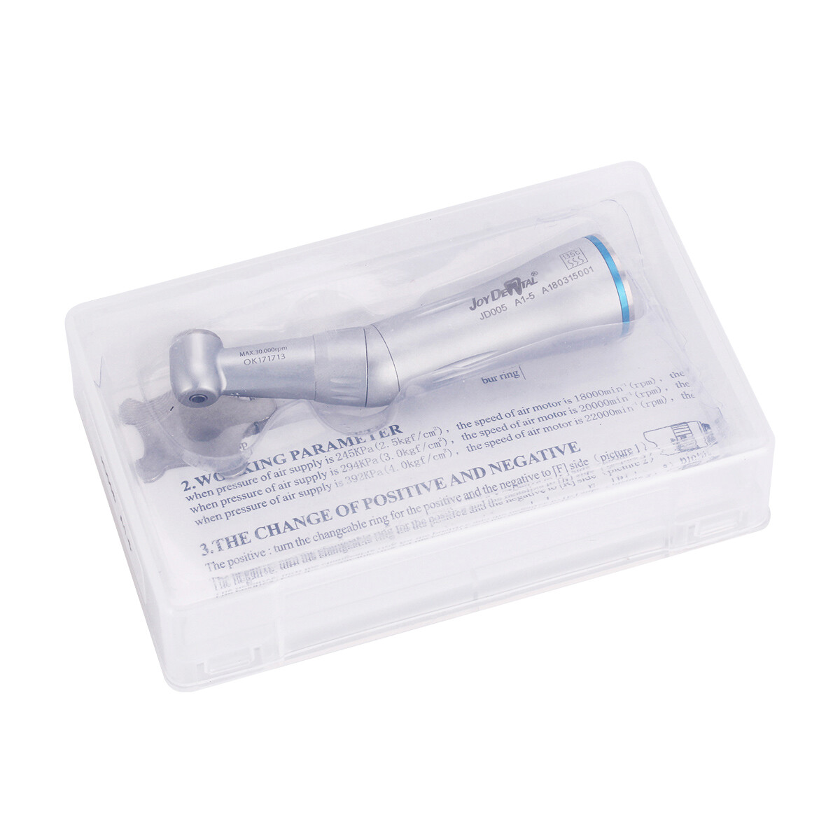 AZDENT Dental Contra Angle Inner Water Spray Slow Speed Handpiece Push Button
