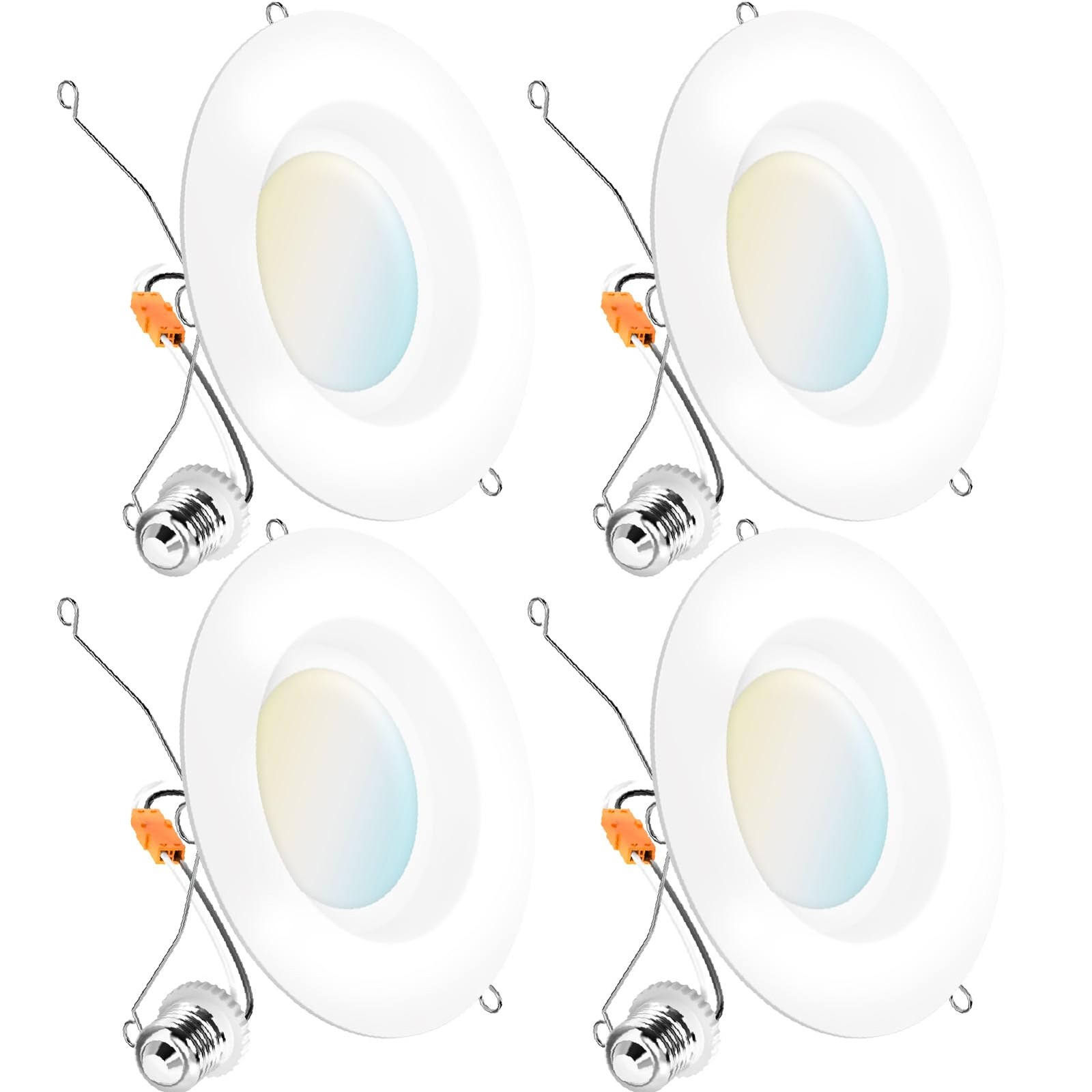 Sunco 6 Inch LED Can 4 Pack, 5 CCT in One (2700K, 3000K, 3500K, 4000K, 5000K)