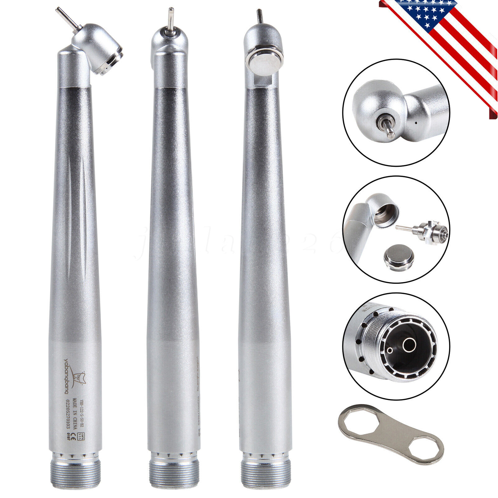 45 Degree Dental Surgical High Speed Handpiece Push Button Single Spray 2-Holes