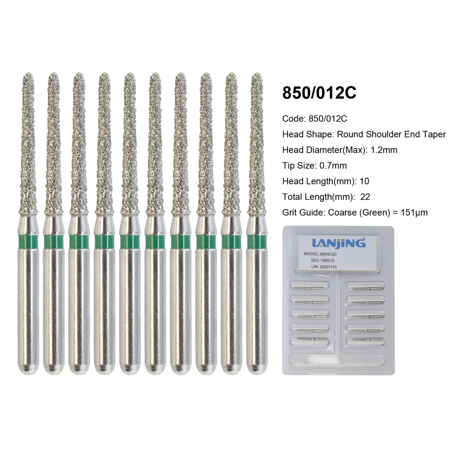 Diamond Burs Dental Zirconia Cutter Diamond Bur FG Football Round End Taper Pear
