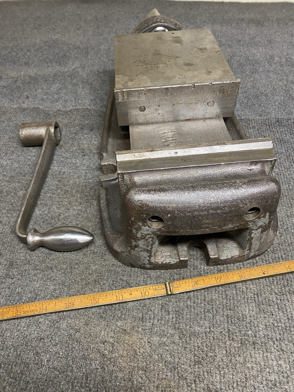 6 “Bridgeport Milling Drilling Vise With Handle And Hard Jaws Vintage USA