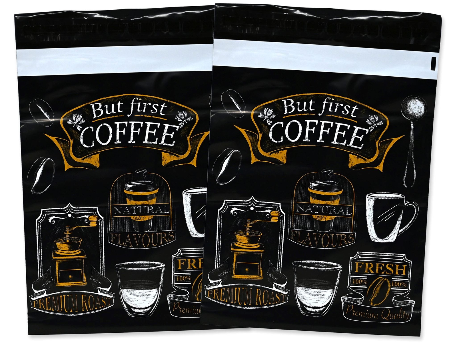10×13 Inch Coffee Designer Mailers, Designer Self Sealing Shipping Mail Bags for