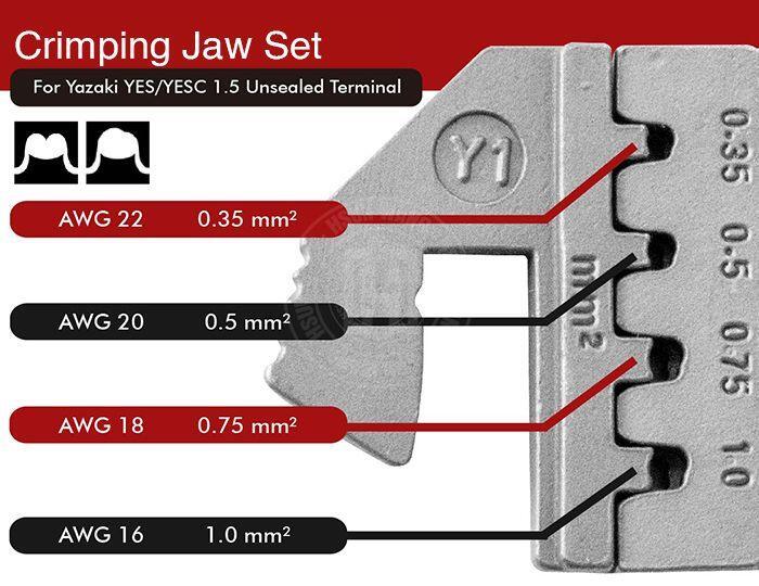 Crimping Tool Die – Y1 for Yazaki YES/YESC 1.5 Unsealed Terminal AWG 22/20/18/16