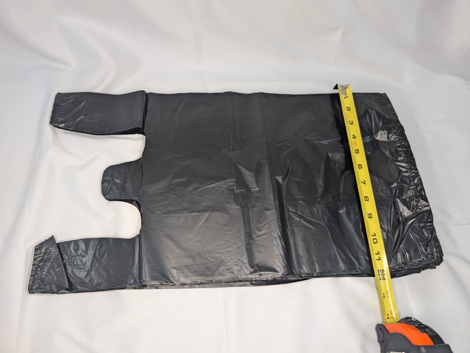 Large Black Plastic Grocery Shopping T-Shirt Bags (21 x 6.5 x 11.5 inches) 600pc