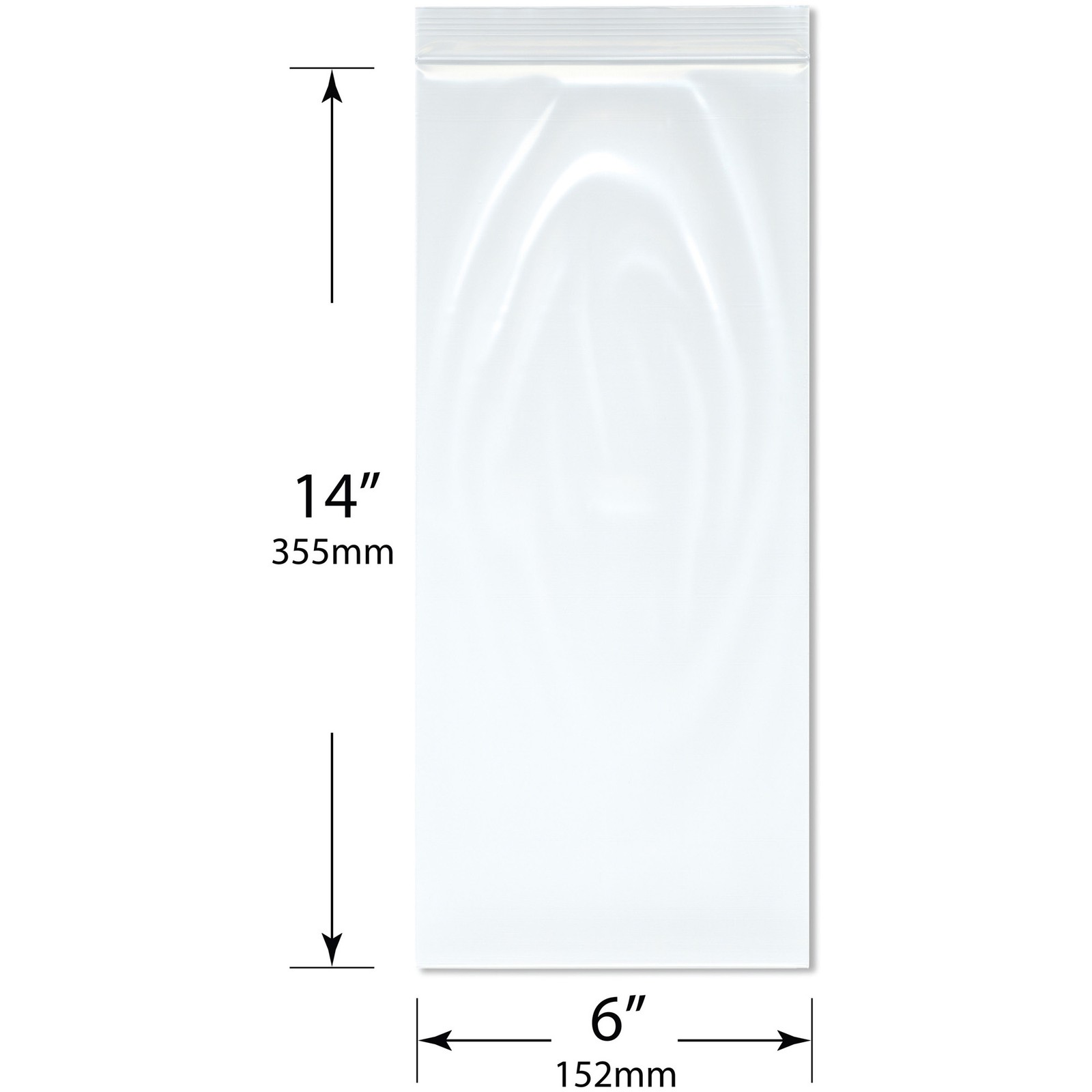 Plymor 6″ x 14″, 4 Mil Heavy Duty Zipper Reclosable Plastic Bags