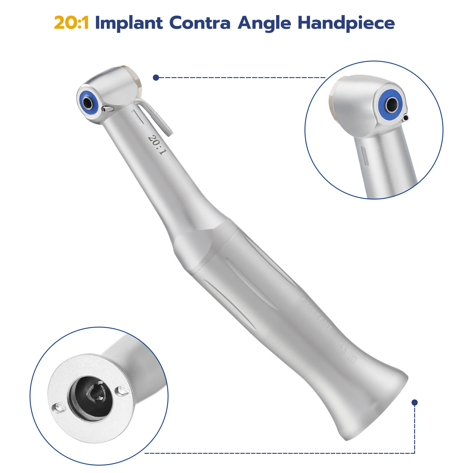 NSK Style Dental 1:1/1:5/20:1 Fiber Optic LED Increasing Contra Angle Handpiece