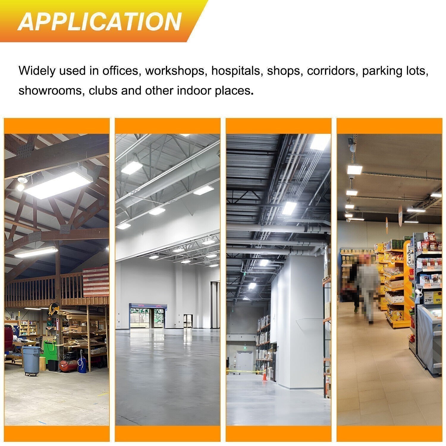 10PCS 160W LED Linear High Bay Shop Light UL Listed Adjustable 3500K/4000K/5000K