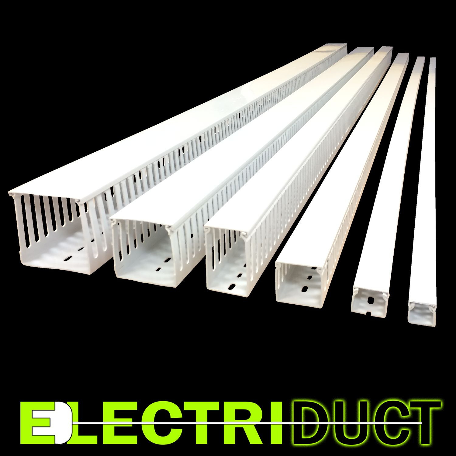 2″x2″ Open Slot Wire Duct – 12 Sticks – Total Feet: 79FT – White – Electriduct