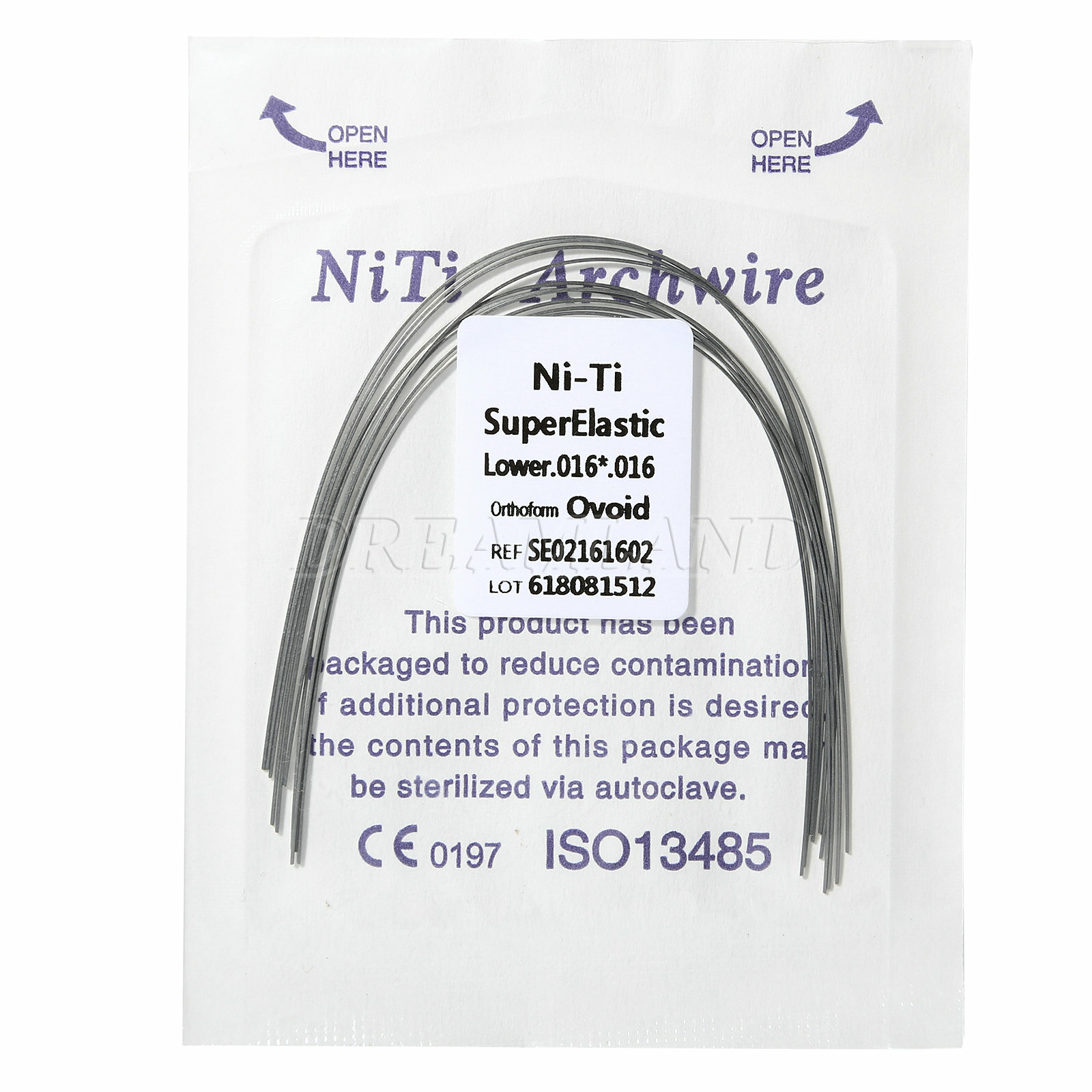 10Packs Alambres de arco rectangular Niti superelásticos de ortodoncia dental