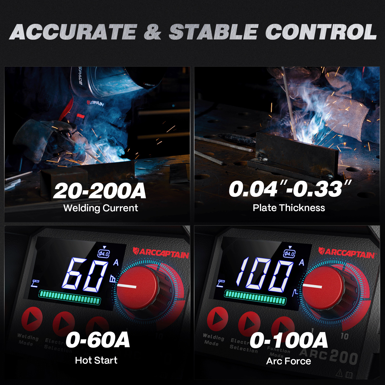 ARCCAPTAIN Stick Welder 200Amp ARC/MMA/Lift TIG Welding Machine 110V/220V IGBT?