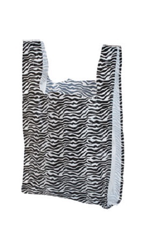 500 Plastic Shopping Bags Zebra T-Shirt Grocery Merchandise 11 ½” x 6 x 21”