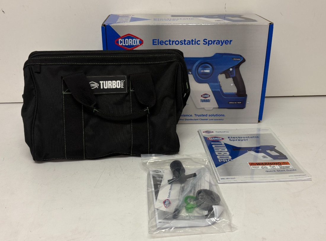 Clorox Turbo Pro Li-Ion Battery Powered Hand Held Electrostatic Spayer NEW
