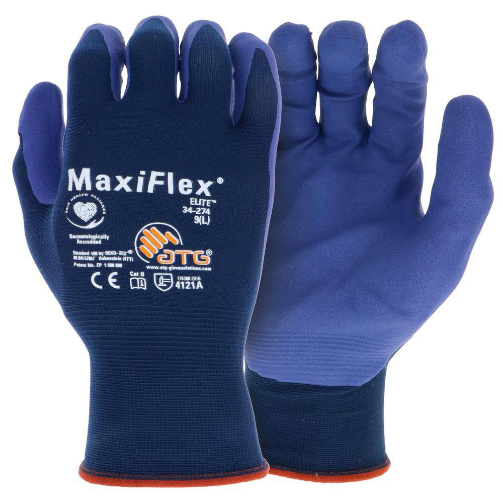 Maxiflex Elite Unisex Large Blue Ultra Lightweight Nitrile Coated Nylon Multi-Pu