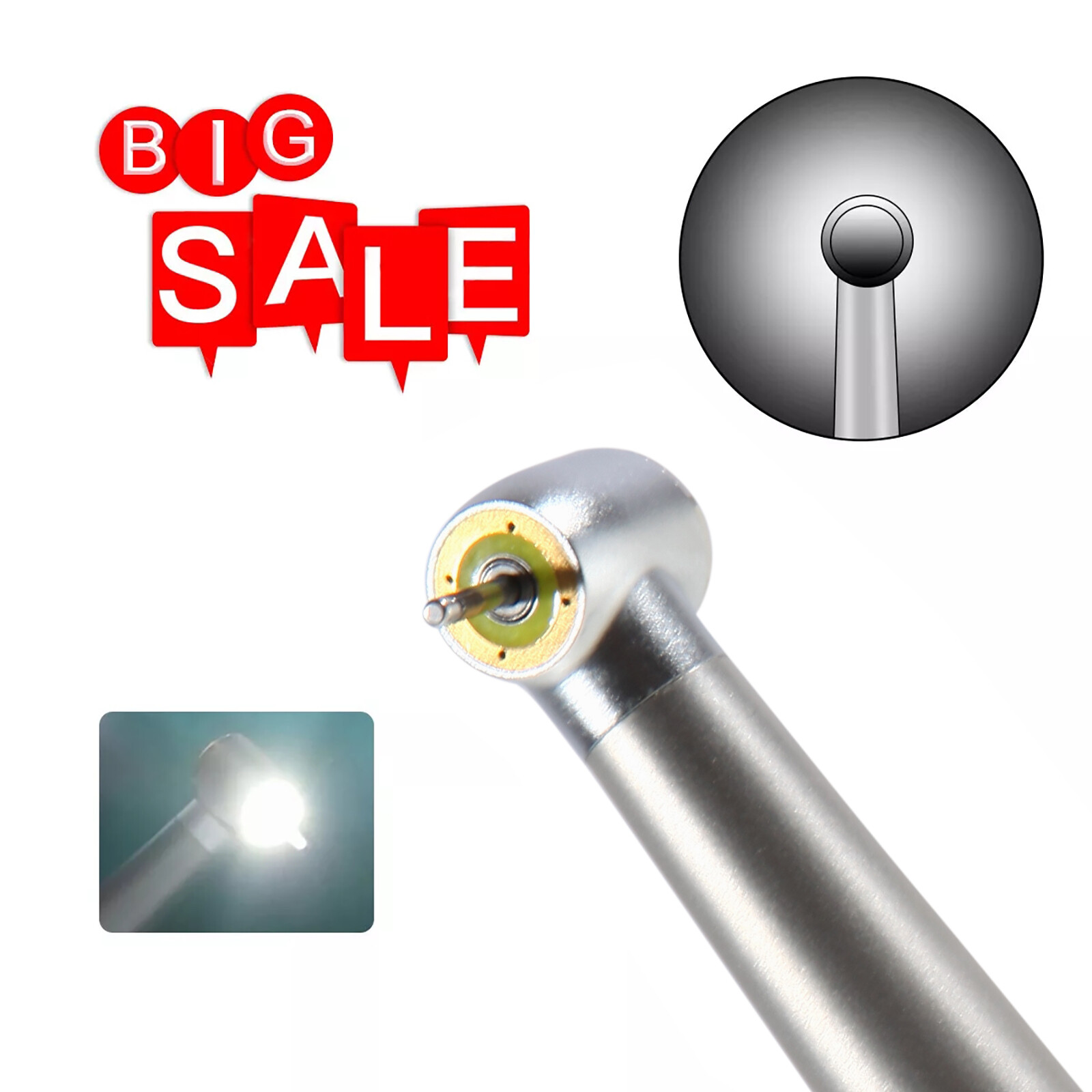 Dental Shadowless Ring LED High Speed Handpiece E-generator 4 Hole Midwest SA