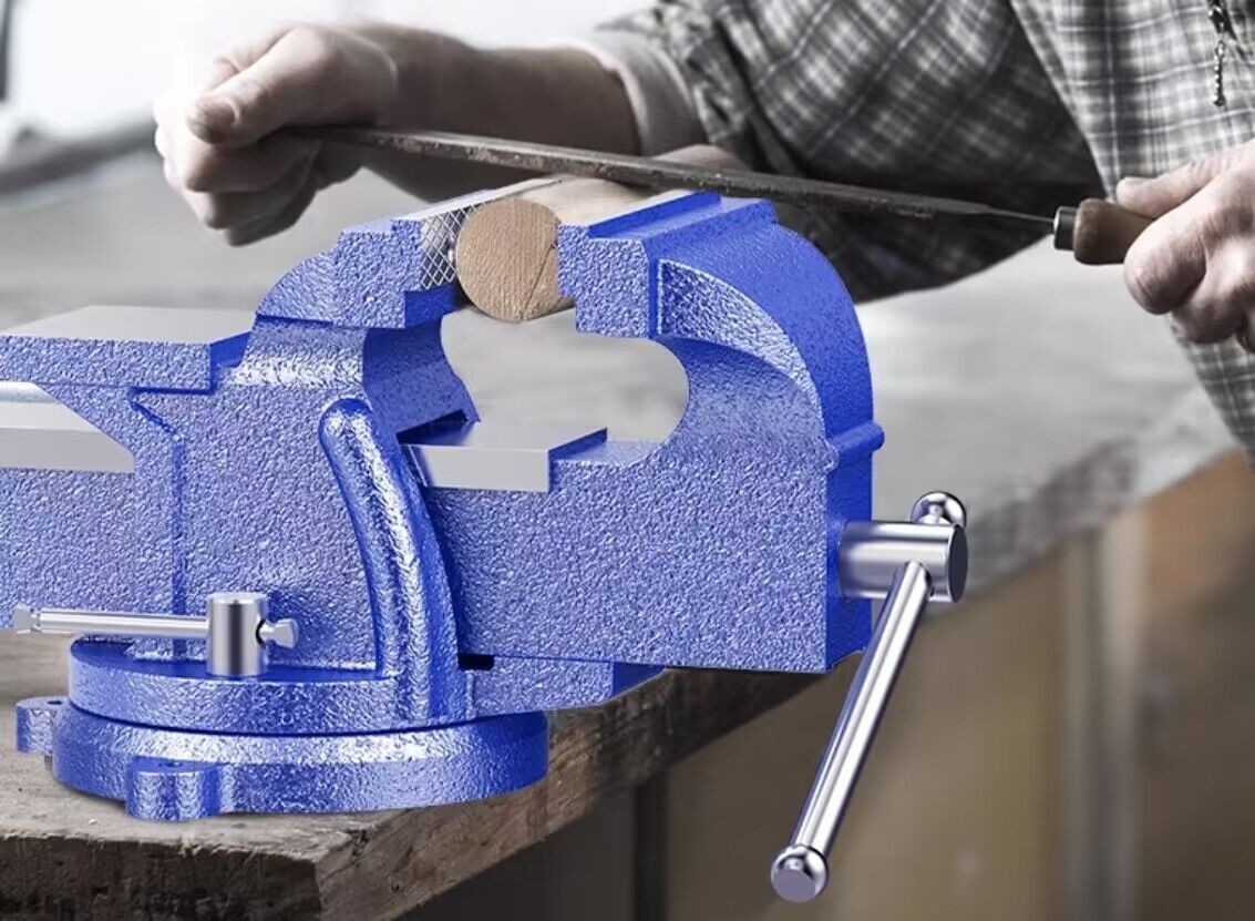 HFS(R) 5″ Heavyduty Bench Vise Anvil Forged 360 Swivel Locking