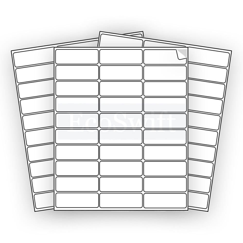 30-300,000 1 x 2 5/8 EcoSwift Laser Address Shipping Adhesive Label 30 per sheet