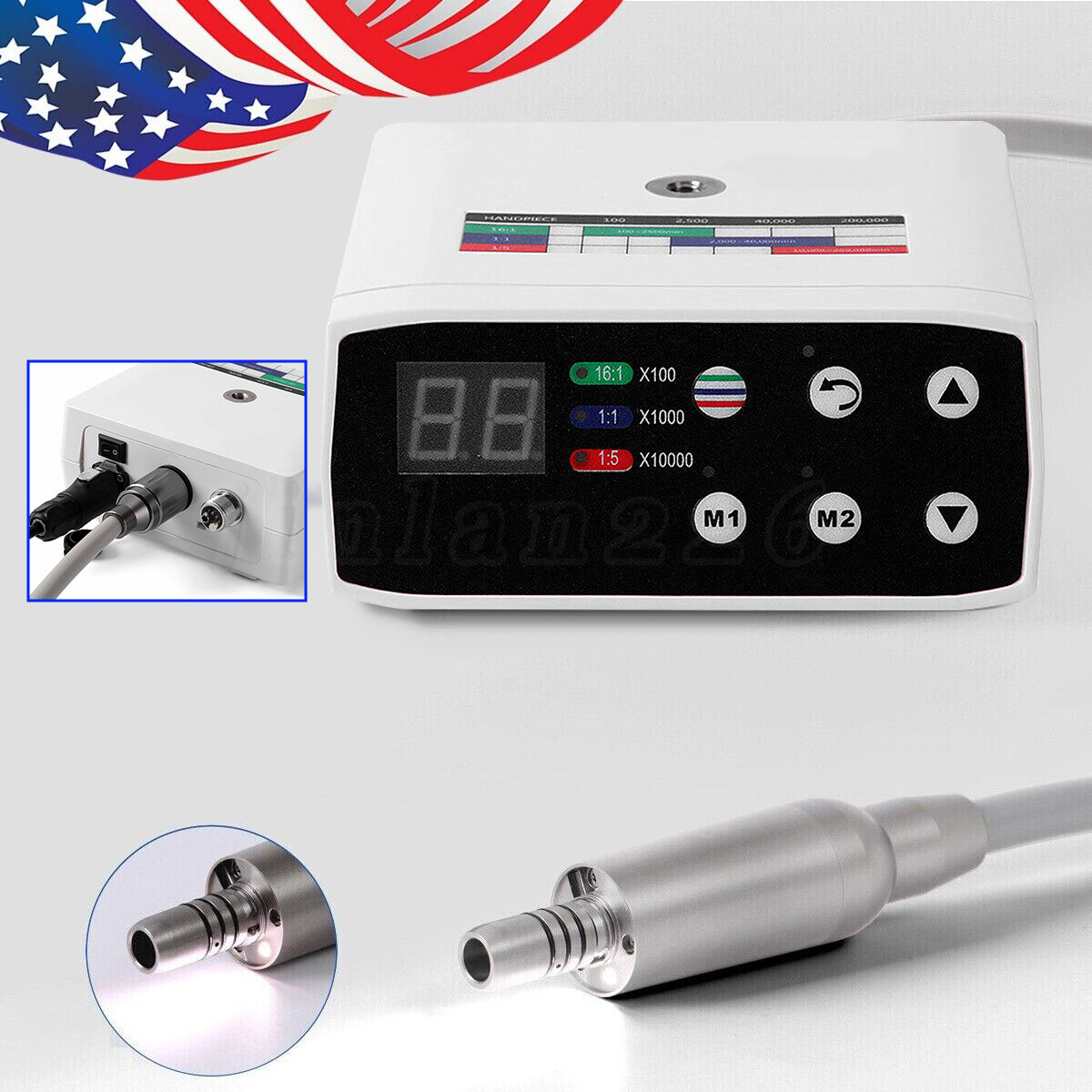 NSK Style Dental LED Brushless Electric Micro Motor/ 1:5 Increasing Handpiece US