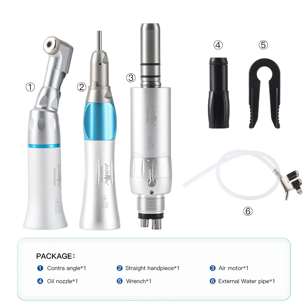 Dental Low Speed Straight Handpiece Kit Latch Contra Angle Air Motor 2/4 Holes