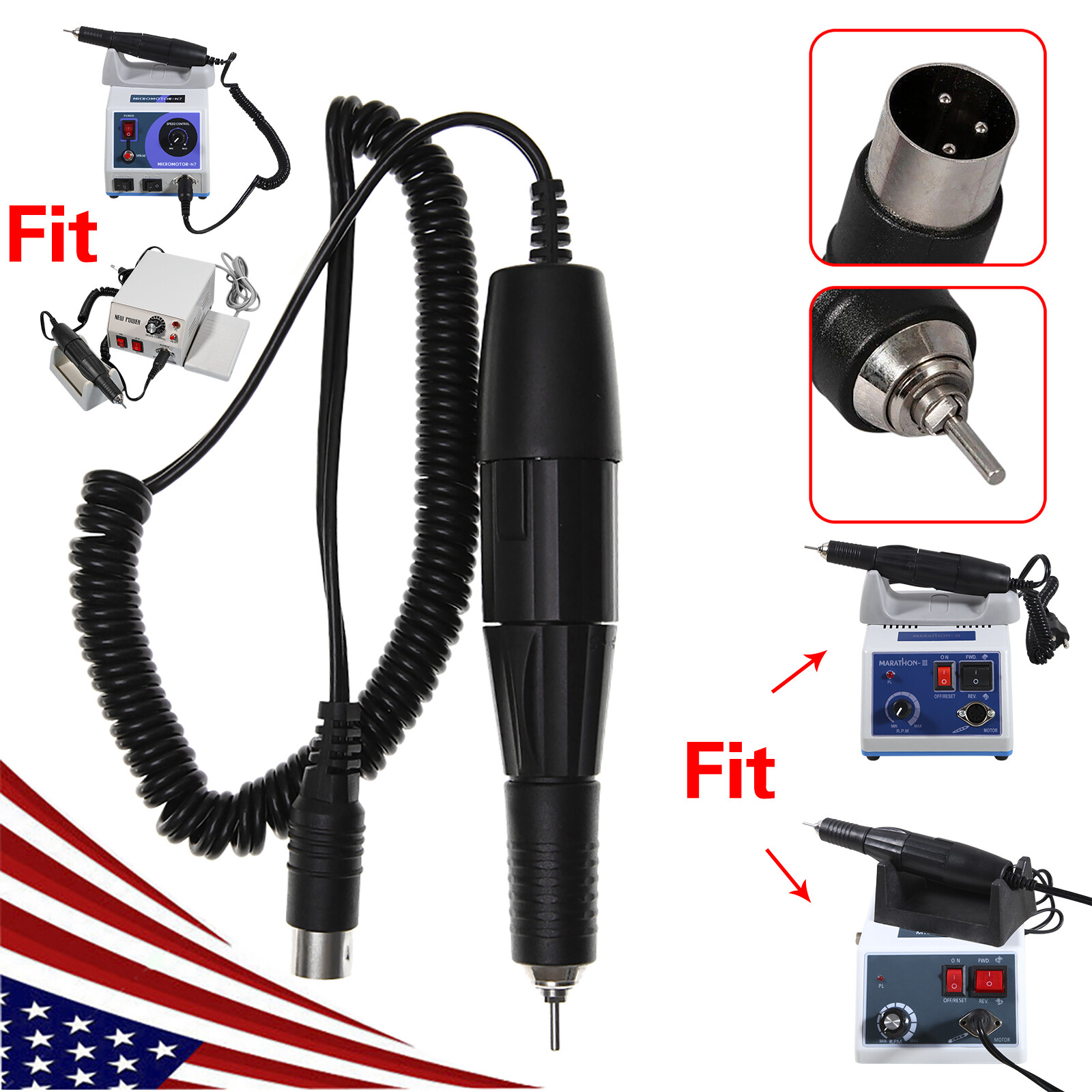 USA Dental Lab Polisher Micro Motor 35K RPM Polishing Handpiece Hand piece
