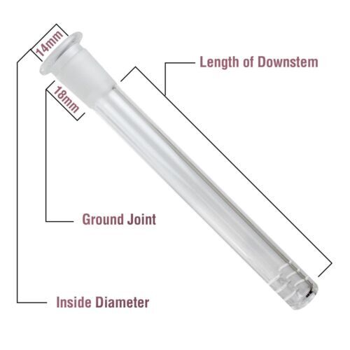 2 PACK 6 Cuts Glass Water Pipe Downstem Diffuser 14MM To 18MM 4.0″ and 4.5″