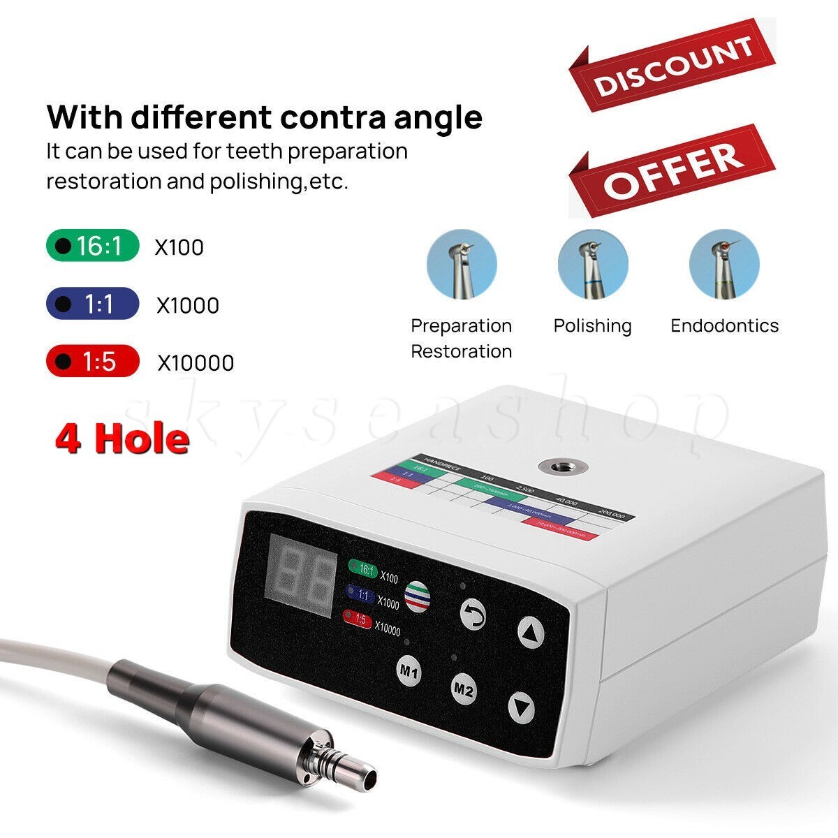Dental LED Brushless Electric Micro Motor / 1:1/1:5/1:4.2 Optic LED Handpiece