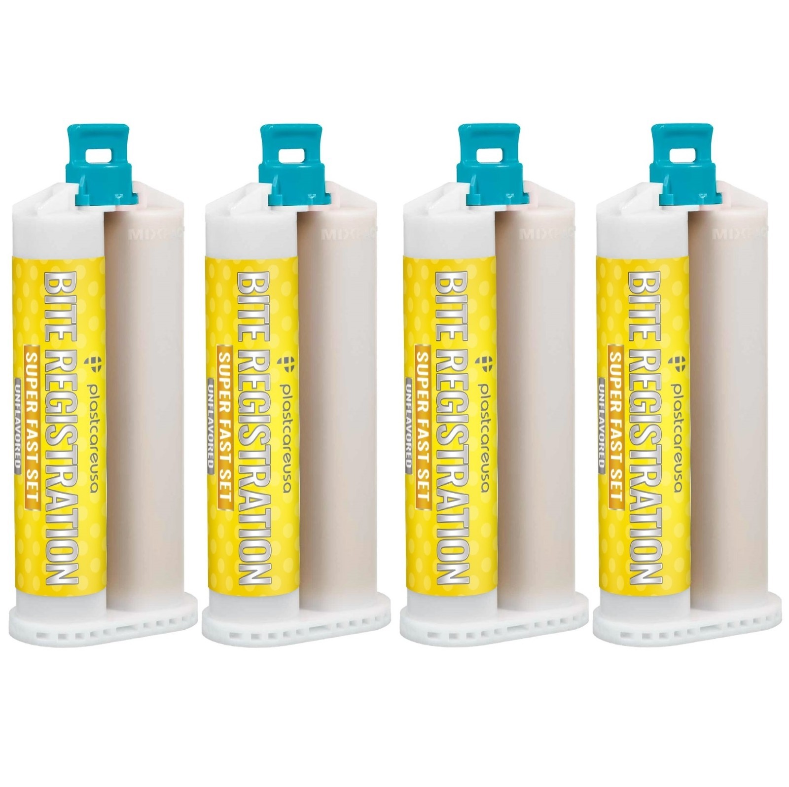 4 X 50ML VPS Unflavor Bite Registration Material SUPER FAST Set +8 Mixing Tips