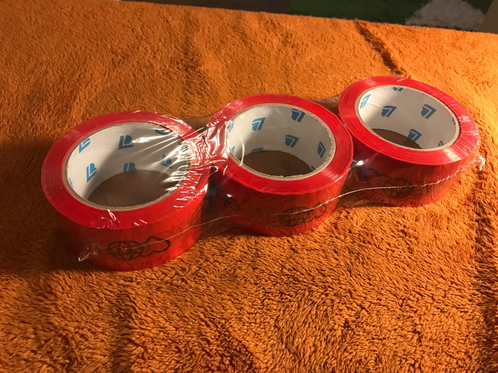3 Rolls EBAY BRANDED Packaging Tape RED Color Logo 2″ x 75 yards NEW SEALED