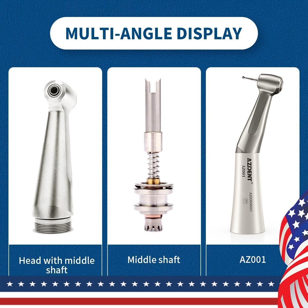 AZDENT /Joydental Dental Low Slow Speed Handpiece Contra Angle Push Button