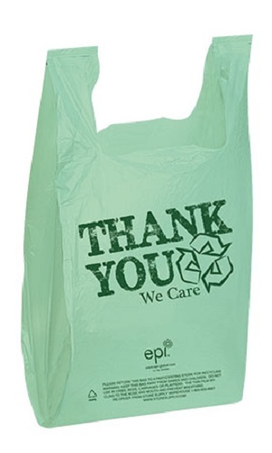 Plastic T-Shirt Bags 3000 Shopping Retail 11 ½ x 6 x 21 Recycled Thank You Green