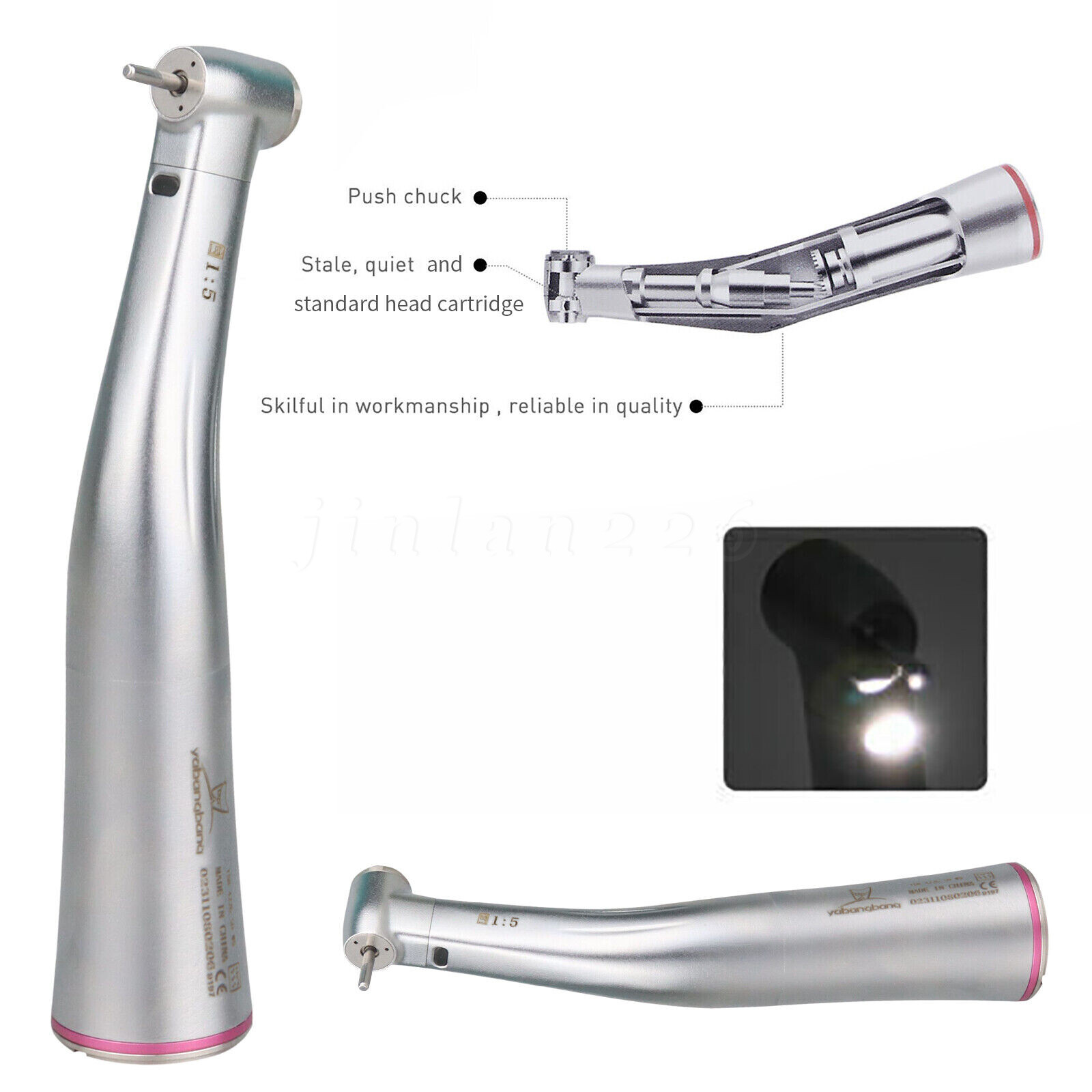 Bien Air Classic CA 1:5L 1:5 L Fiber Optic Contra Angle Electric Handpiece New
